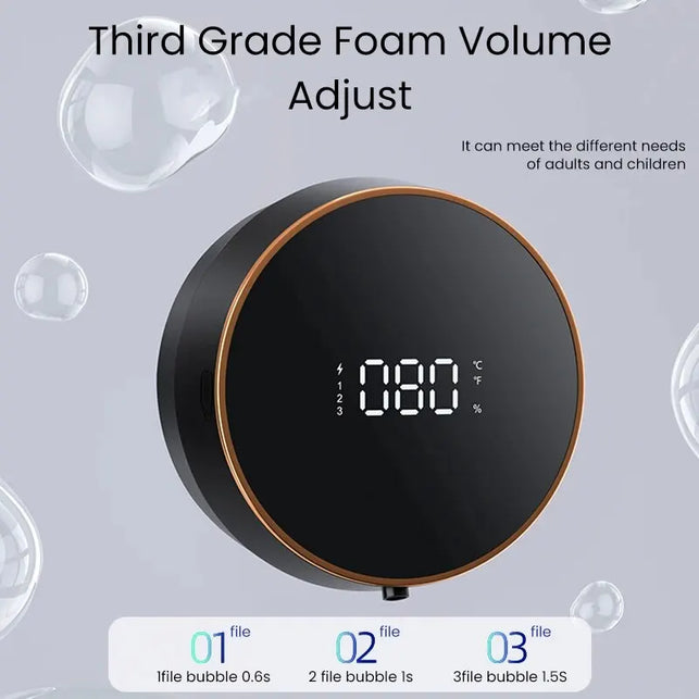 Wall Mount Automatic Foam Soap Dispensers LED Temperature Display Electric Touchless Infrared Sensor Foam Machine Liquid Dispens