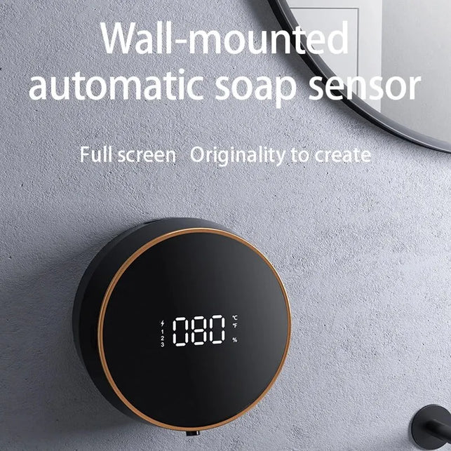 Wall Mount Automatic Foam Soap Dispensers LED Temperature Display Electric Touchless Infrared Sensor Foam Machine Liquid Dispens