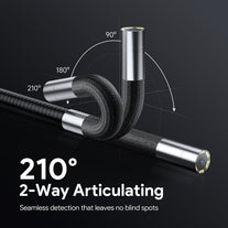 DEPSTECH 210° Two-Way Articulating Borescope, 0.24In Ultra-Slim Endoscope Camera with Lights, 4.5” IPS Screen, 5Ft Waterproof Flexible Snake Tube, Industrial Inspection Camera for Automotive Mechanics