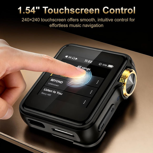 HIFI WALKER H2 Mini Clip-On Bluetooth MP3 Player, 64GB, Black
