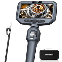 DEPSTECH Two-Way Articulating Borescope Camera with Light, Industrial Endoscope with Articulated Probe, Flexible Mechanic Snake Inspection Camera for Wall Automotive Engine Inspect-5Ft