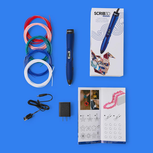SCRIB3D Advanced 3D Printing Pen with 20 Feet of Filament, Stencil Book, and Project Guide