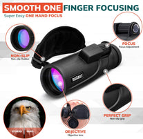 Roxant Falcon Monocular Telescope for Smartphone - 10X42 High Definition BAK4 Prism Focusing Scope - Monoculars for Adults - Includes Monocular, Phone Adapter, Mini Tripod, Case & Lens Cap