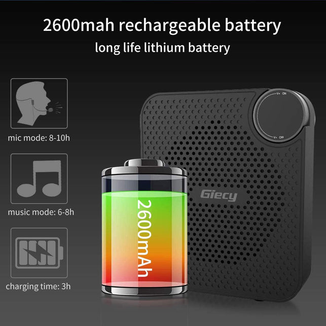 Portable Voice Amplifier with Wired Microphone Headset, Rechargeable PA System Speaker Personal Microphone, Speech Amplifier Power Amplifiers Loudspeaker for Teachers/Metting/Tour Guide