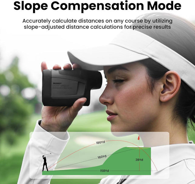 Mileseey Golf Range Finder with Slope On/Off,1000 Metres,±0.5M Accuracy,Flag Lock with Vibration, Magnification,Scan Measurement for Golfers