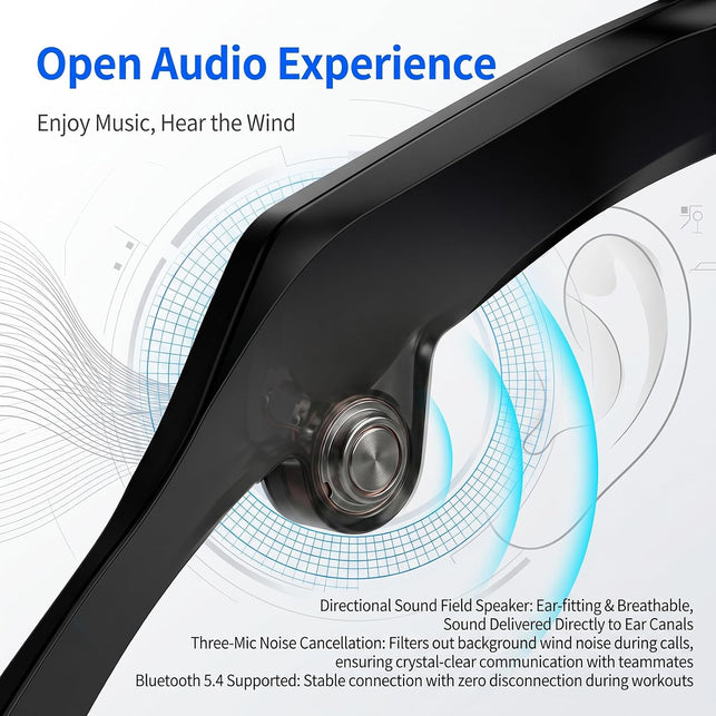 AI Sports Smart Glasses with 4K Camera, AI Translation,Hd1080P Videos(Imx386 13MPHD Imaging),Eis,Ai Voice Assistant,Bluetooth Audio,Sunglasses,Lightweight for Cycling,Outdoor Sports