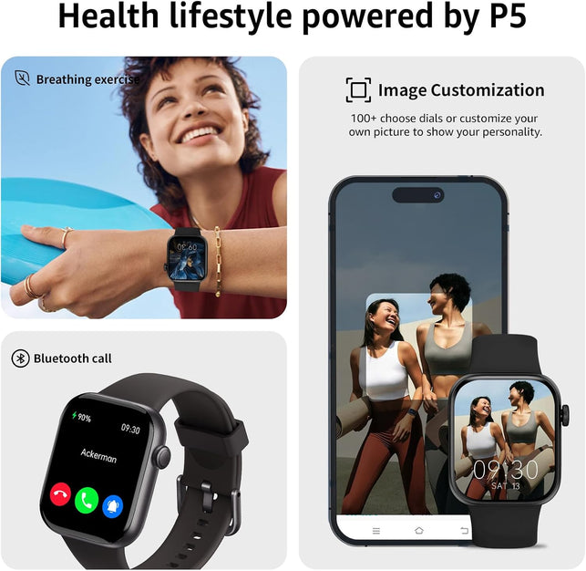 Smart Watch for Men Women Answer/Make Call, 1.85" Smartwatch, Fitness Watch with Heart Rate Blood Pressure Sleep Monitor, 140+Sports, IP68 Waterproof Step Counter Watch Compatible with Android Ios