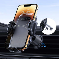 【2024 New Generation】Miracase Car Phone Holder, Air Vent Car Phone Mount 【Upgraded Double Metal Hook】360 Degree Adjustable Compatible with Iphone/Samsung/Nokia and All 4.0