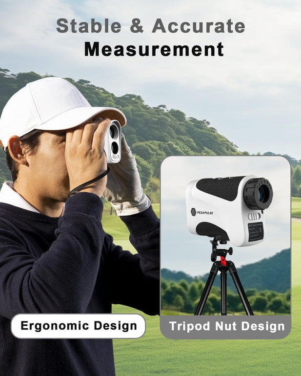 PEAKPULSE Golf Rangefinder 650M/1100M with Pin Seeker & 6X/7X Magnification - High Clarity LCD Display, Slope Mode, Waterproof Laser Range Finder for Golfing Locking Vibration