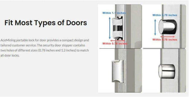 Portable Door Lock Home Security Door Lock Travel Lockdown Locks for Additional Safety and Privacy Perfect for Traveling Hotel Home Apartment College