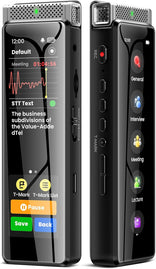 136GB Digital Voice Recorder with Playback, Innioasis R1 Full Touchscreen Voice Recorder with Bluetooth and Intelligent STT Transcription, Voice Activated Sound Audio Recorder Device with Mic (Silver)