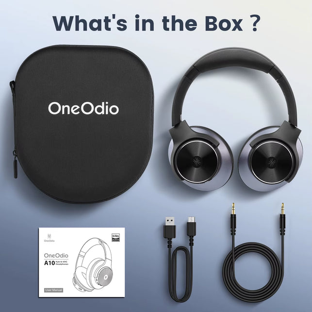 Oneodio A10 Bluetooth 5.4 Headphones Hybrid Active Noise Cancelling with Hi-Res Audio over Ear Wireless Headset ANC with 5-Mic