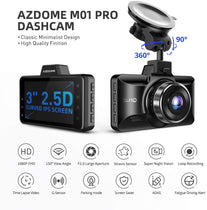 AZDOME Dual Dash Cam Front and Rear, 3 Inch 2.5D IPS Screen Free 64GB Card Car Driving Recorder, 1080P FHD Dashboard Camera, Waterproof Backup Camera Night Vision, Park Monitor, G-Sensor, for Car Taxi