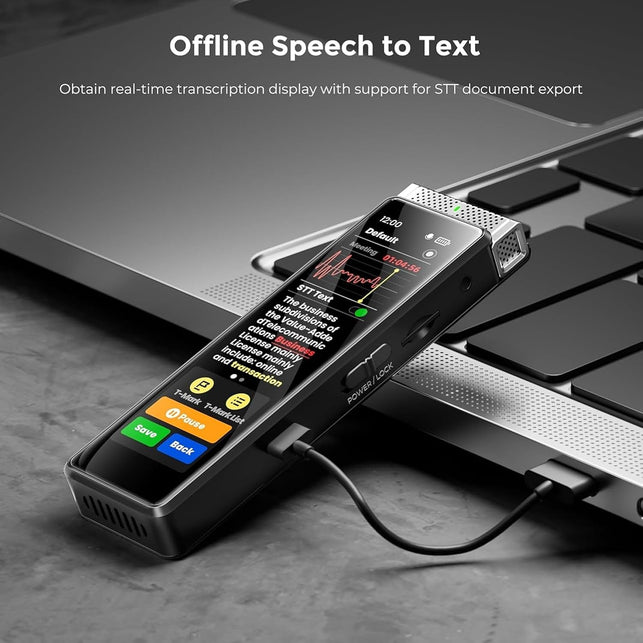 136GB Digital Voice Recorder with Playback, Innioasis R1 Full Touchscreen Voice Recorder with Bluetooth and Intelligent STT Transcription, Voice Activated Sound Audio Recorder Device with Mic (Silver)