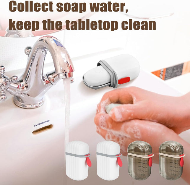 Zoyiancy 4Pcs Travel Soap Box Soap Case with Lid, Portable Soaps Container Waterproof Leakproof with Draining Layer Soaps Dish for Travel Camp Outdoor Bathroom (White, Black)