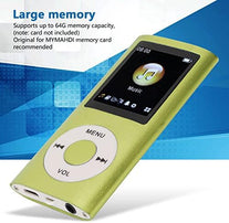 64GB Portable MP3 Player for Students and Kids - 1.8 Inch LCD Screen, Lossless Sound Music, Multifunctional (Green)