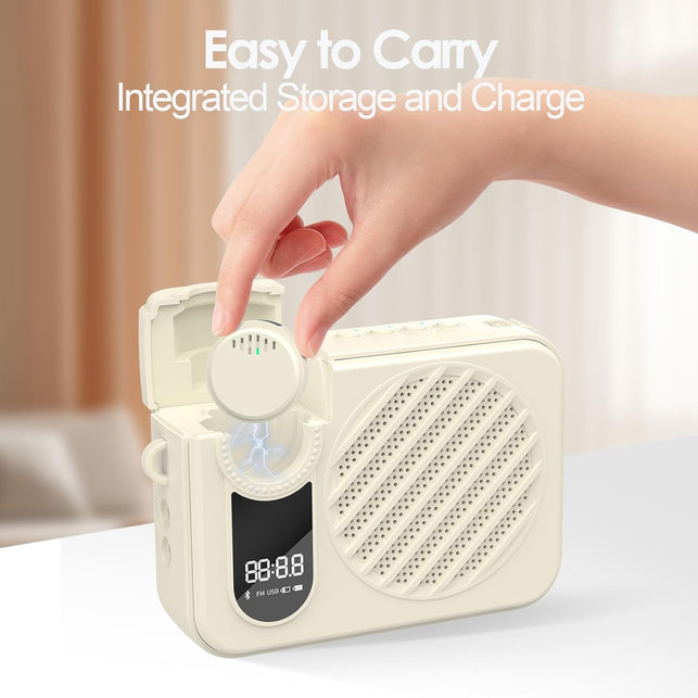 Voice Amplifier for Teacher with Wireless Magnetic Lapel Microphone, Portable Integrated Storage and Charge Design, 20W Powerful Personal Megaphone Speaker for Classroom, Tour Guide, Elderly