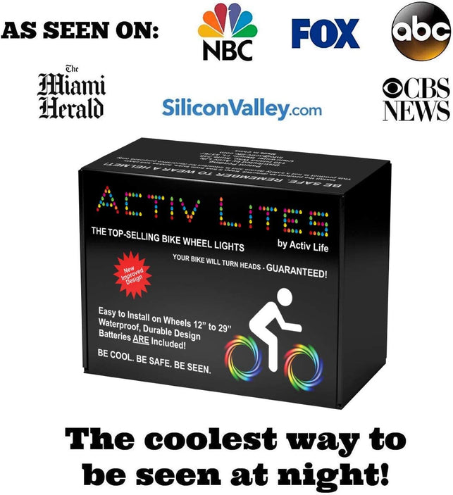 Activ Life LED Bike Wheel Lights with Batteries Included! Get 100% Brighter and Visible from All Angles for Ultimate Safety & Style (1 Tire Pack)
