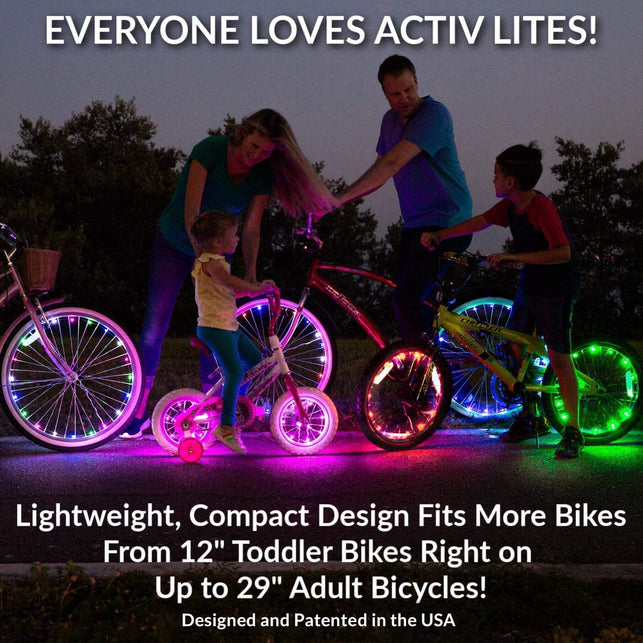 Activ Life LED Bike Wheel Lights with Batteries Included! Get 100% Brighter and Visible from All Angles for Ultimate Safety & Style (1 Tire Pack)