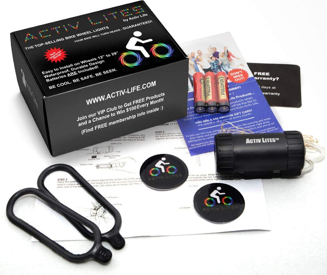 Activ Life LED Bike Wheel Lights with Batteries Included! Get 100% Brighter and Visible from All Angles for Ultimate Safety & Style (1 Tire Pack)