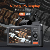 Dual-Lens Endoscope Camera with Light, DEPSTECH 1080P HD Borescope with 5" IPS Screen, 16.5FT Flexible Sewer Camera, IP67 Waterproof Plumbing Snake Camera, Cool Gadgets for Men, Women