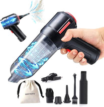 ADPTOYU 3-In-1 Portable Small Cordless Handheld Vacuum Cleaner Rechargeable with 9000PA Powerful Suction for Car/Office/Home, Extension Function to Inflate/Deflate for Swimming Ring/Vacuum Storage Bag