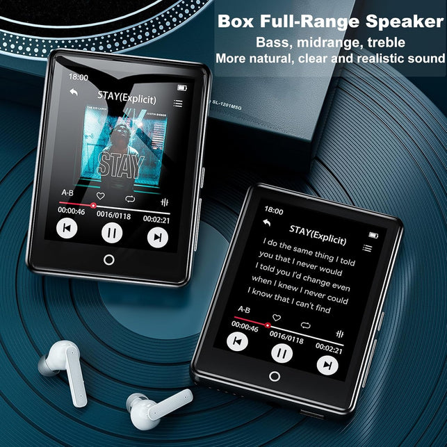 64GB MP3 Player with Bluetooth 5.3, 2.8" Touchscreen & Speaker