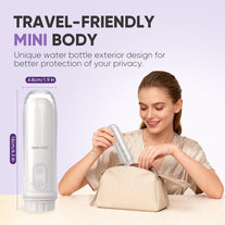 Portable Electric Bidet Sprayer - Handheld Travel Bidet with 2 Pressure Modes - Waterproof Foldable Pocket-Sized & Cordless for Bathroom Ultimate Personal Hygiene Cleaning at Home and Camping, White