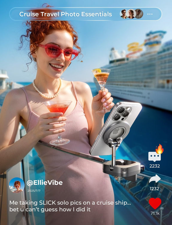LISEN Travel Valentines Day Gifts Him Her Men Airplane Travel Essentials Women Phone Holder Funny Cool Gadgets for Men 2026 Cruise Must Haves Tripods Monopods Essentials for Magsafe Phone Accessories