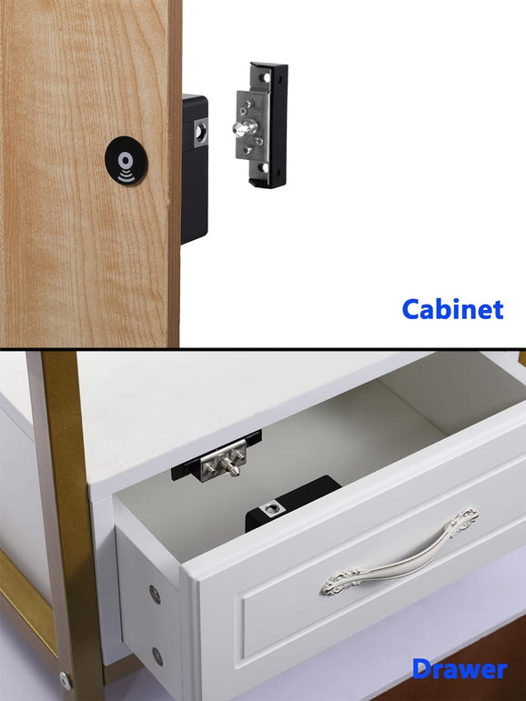 Homello RFID Electronic Cabinet Lock with USB Cable - Hidden DIY RFID Lock for Wooden Cabinet Drawer Locker Cupboard Gun Box with 5 Key Cards/Fobs