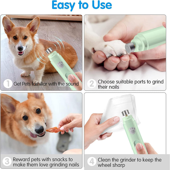 VIWIK Dog Nail Grinder, 2-Speed Rechargeable Dog Nail Trimmers for Large Medium & Small Dogs, Upgrade Professional Electric Pet Paws Grooming, Quiet Puppy Grooming Tool, for Dogs Cats