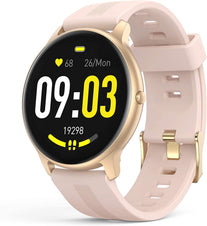 AGPTEK Smart Watch for Women, Smartwatch for Android and Ios Phones IP68 Waterproof Activity Tracker with Full Touch Color Screen Heart Rate Monitor Pedometer Sleep Monitor, Pink