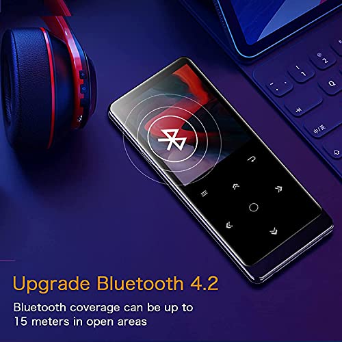 Aiworth 32GB MP3 Player, MP3 Player with Bluetooth 4.2, Music Player with FM Radio, Recording, 2.4" Screen, HiFi Lossless Sound, Support up to 128GB(E