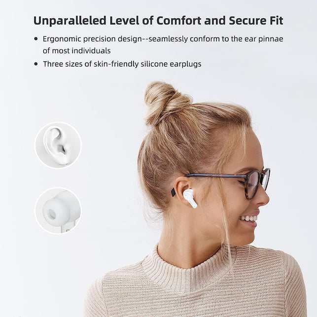 ANFIER Language Translator Earbuds Sliding Design Offline Support 144 Languages & Accents Translation Music and Calling 3-In-1 Wireless Translator Device with APP Fit Ios & Android
