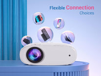 Anpiu Projector with WiFi, 2023 Upgrade 9000L [100" Projector Screen Included] Projector for Outdoor Movies, 1080P Supported Mini Projector Compatible with TV Stick, iOS, Android, PS5