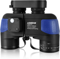 AOMEKIE Marine Binoculars Low Light Night Vision for Adults 7X50 Military Waterproof Fogproof with Compass Rangefinder BAK4 Prism Lens for Navigation