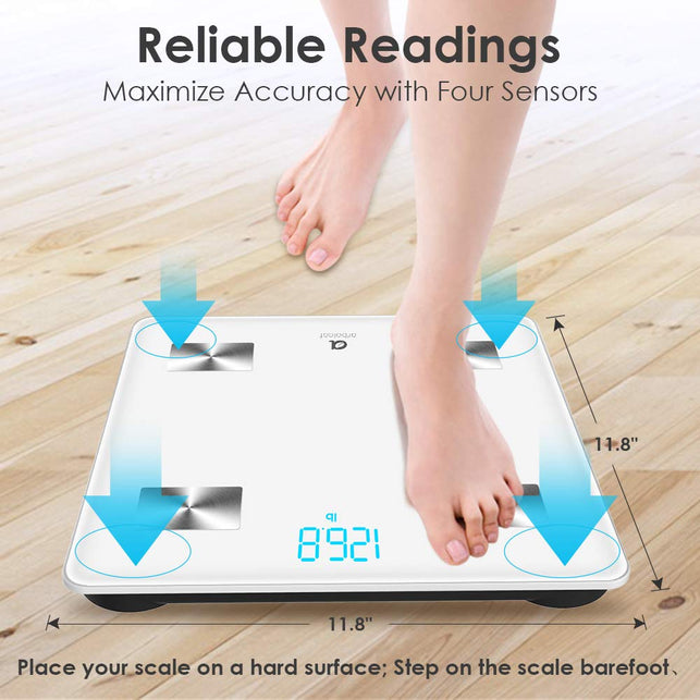 Arboleaf Weight Scale Bluetooth Fat Smart Scale BMI Scales Digital Weight Wireless with iOS & Android APP, Unlimited Users, Auto Recognition