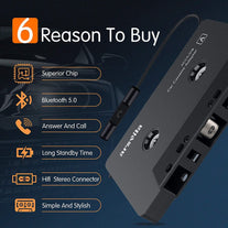 Arsvita Car Audio Bluetooth Cassette Receiver , Tape Player Bluetooth 5.0 Cassette Aux Adapter