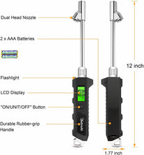 Astroai Digital Tire Pressure Gauge 230 PSI Heavy Duty Dual Head Stainless Steel Made for Truck and RV with Backlit LCD and Flashlight Car Accessories