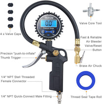 Astroai Digital Tire Pressure Gauge with Inflator, 250 PSI Air Chuck and Compressor Accessories Heavy Duty with Quick Connect Coupler, 0.1 Display Resolution, Car Accessories for SUV, Truck, RV