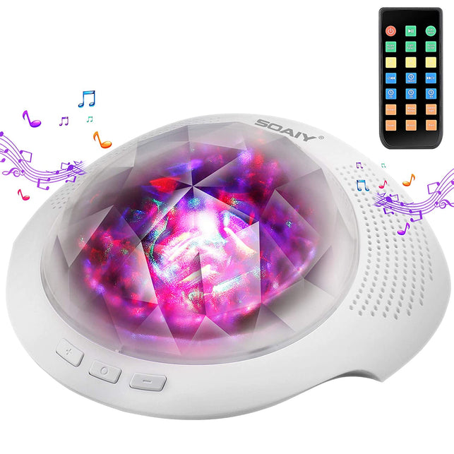 Aurora Night Light , Projector Nightlight Sound Machine with 7 Light Modes , Bluetooth Speaker, 4 Timers and Brightness Adjustable, Projector Noise Ma