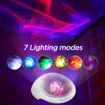 Aurora Night Light , Projector Nightlight Sound Machine with 7 Light Modes , Bluetooth Speaker, 4 Timers and Brightness Adjustable, Projector Noise Ma