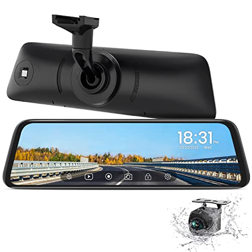 AUTO-VOX T9 Backup Camera for Truck,9.35''Stream Media Full Touch Screen with OEM Look 1080P Rear View Mirror Camera with 0.1 Lux Night Vision