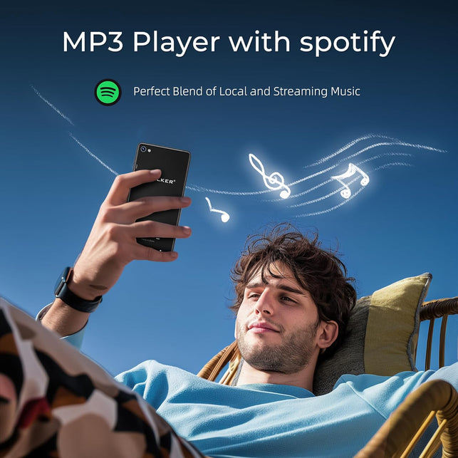 HIFI WALKER G7 Pro Android MP3 Player with Wifi & Bluetooth, 5.2” HD Touchscreen, 4GB RAM + 32GB Storage, Streaming & Offline Music Player with Speaker, Camera & Expandable Storage