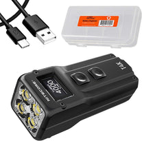 Nitecore T4K Keychain EDC Flashlight, 4000 Lumen LED Super Bright and USB-C Rechargeable with Lumentac Organizer