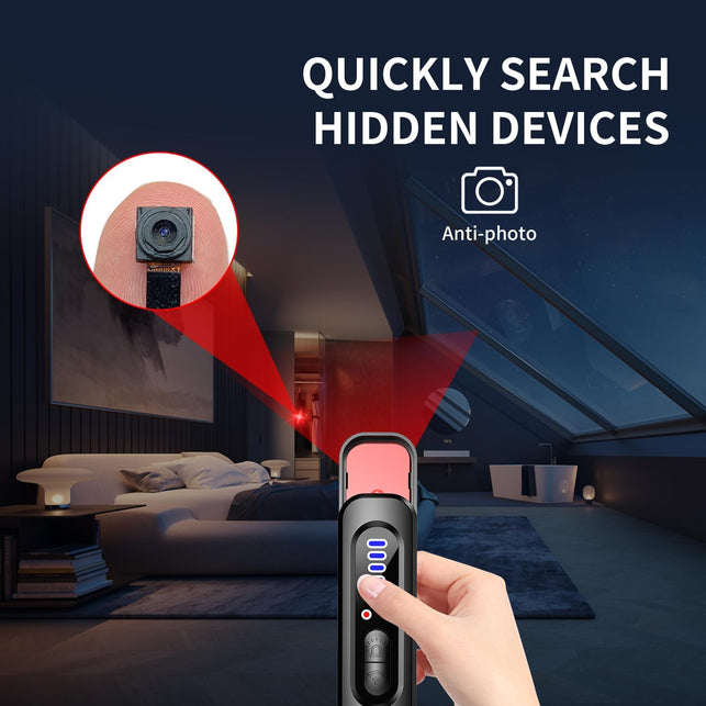 SELOWEA Hidden Camera Detector - anti Spy/Car GPS Tracker/Rf Signal/Bug Sweeper/Hidden Devices/Listening Device Detector - Portable Bug Finder for Office Car Hotel Travel