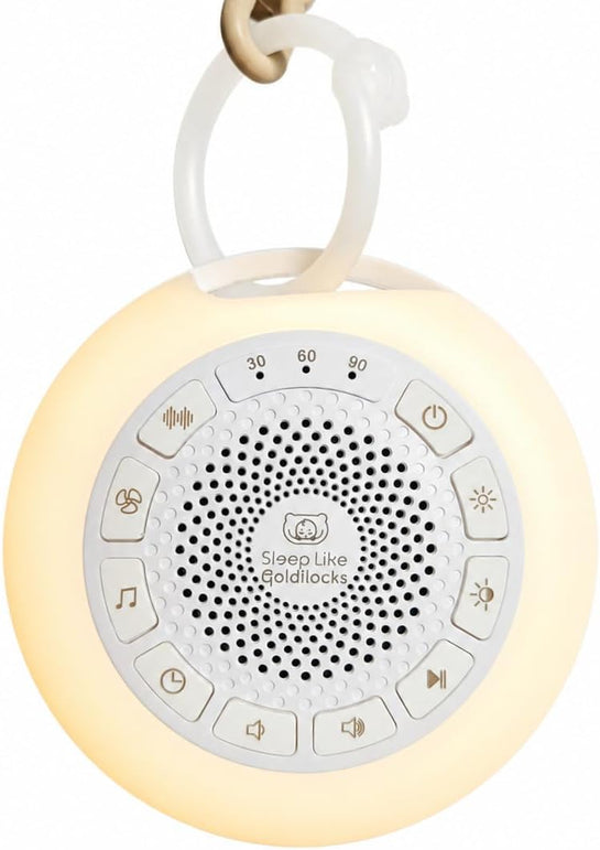 Portable White Noise Machine Baby, Kids | 26 Soothing Sounds, Adjustable LED Light and Red Light, USB Rechargeable, up to 50 Hours Battery Life - Promotes Deep, Restorative Sleep without Disrupting Melatonin (Red Light) for Healthier Sleep for Babies and Adults.