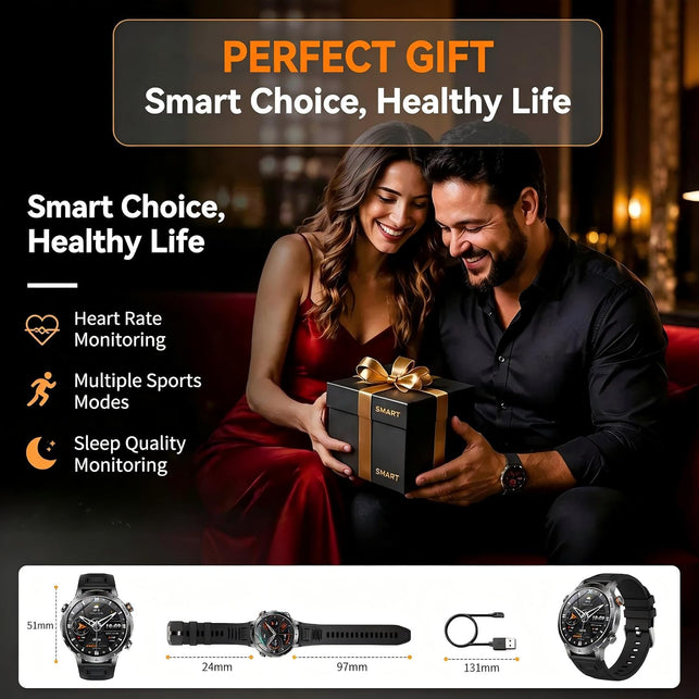 AK106 Military Smartwatch Men 1.7" IP68 1400Mah