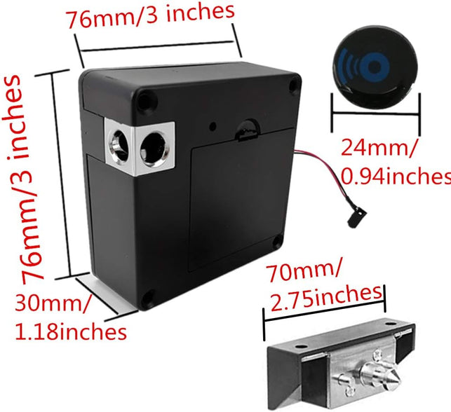 Electronic Cabinet Lock, Hidden DIY RFID Lock NFC Function Supported，For Wooden Cabinet Drawer Locker Cupboard Punch-Free, Locker Lock, Wardrobe Lock, Drawer Lock