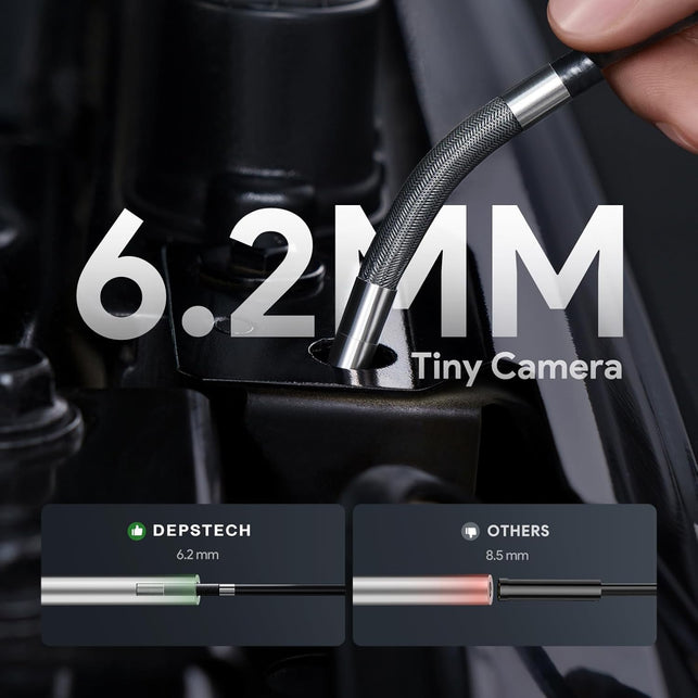 DEPSTECH Two-Way Articulating Borescope Camera with Light, Industrial Endoscope with Articulated Probe, Flexible Mechanic Snake Inspection Camera for Wall Automotive Engine Inspect-5Ft